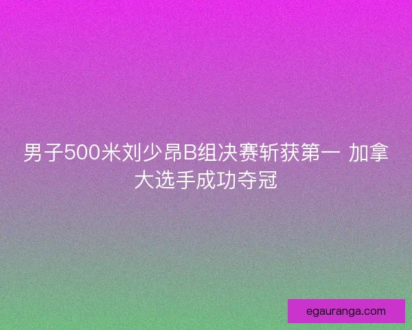 男子500米刘少昂B组决赛斩获第一 加拿大选手成功夺冠
